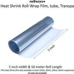 rnsurya PVC Heat Shrink Wrap Film (5 inches width, 50 Meter Roll Length) for Packaging na Gift Wrapper image 2