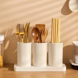 omdaenterprise Plastic Cutlery Organizer Stand with Drain Tray for Kitchen Countertop Disposable Plastic Cutlery Set-picture-25