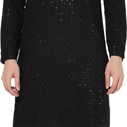 kaashi couture Men Chikan Embroidery Cotton Rayon Straight Kurta-picture-26