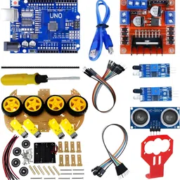 robo 4-in-ONE KIT || Line & Homan Follower || Obstacle & Edge Avoiding Robot Kit Educational Electronic Hobby Kit-picture-10