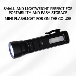 guggu Emergency Rechargeable Pocket LED Torch Light with Side COBB Light for NightT363 Torch image 2