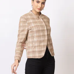 gfo Women Self Design Single Breasted Casual Blazer image 4