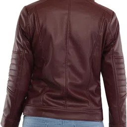 ykings Women Solid Leather Jacket image 2