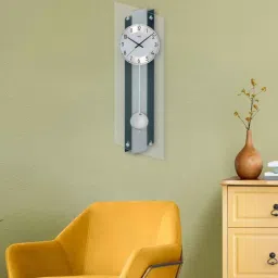 ams clocks Silver Round Analog Modern Clock With Quartz Movement-picture-25