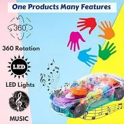 paramount gallery 3D Concept Gear Car Toy, Transparent Car, With 360 Degree Rotation-KK299_(PO2) image 3