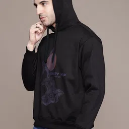 roadster Men Full Sleeve Printed Hooded Sweatshirt image 4