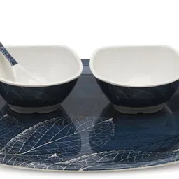 bataniya Pack of 4 Melamin Mor Pankh Design 4 Piece Dinner Set-picture-26