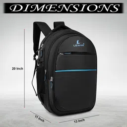 lewyn Large 35 L Laptop Backpack Boys & Girls For Office/6th Std. Plus School/Collage/Travelling With Rain Cover image 5