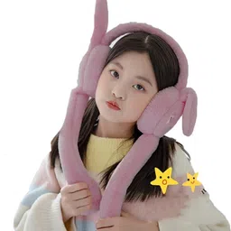 ablue clipper Multi Moving Ears Air Pump Earmuff for Girls/Women Winter Cute Furr Design Ear Muff-picture-25