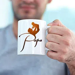 the click india Maa Papa Printed Ceramic Set Of 2 330 ML For Father Mother Anniversary Ceramic Coffee Mug image 3
