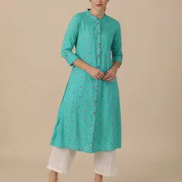 khajuraho Women Micro Print A-Line Kurta image 1