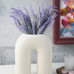 Folkstorys White Solid Sculptural Ivory Ceramic Vase-picture-30