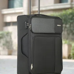 Teakwood Leathers Textured Soft-Sided Large Trolley Suitcase-image-34