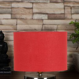Devansh Red Steel Table Lamp With Cotton Shade-picture-31