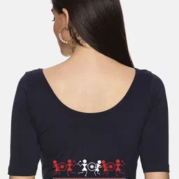 NOT YET by us Printed Stretchable Saree Blouse-picture-10