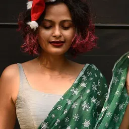 Suta Silver-Toned Solid Saree Blouse image 4