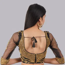 Trendzmy Embroidered Round Neck Saree Blouse image 4