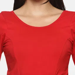 NOT YET by us Floral Printed Stretchable Cotton Saree Blouse image 4