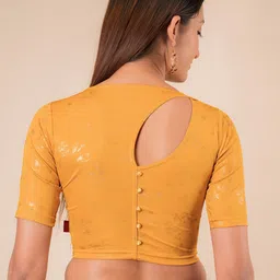 Bindigasm's Advi Floral Printed Round Neck Stretchable Slip On Blouse image 5