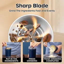 crompass Portable Electric Grinder, Spice & Coffee Blender, Nuts, Beans, Chopper, Crusher 15 Cups Coffee Maker image 5
