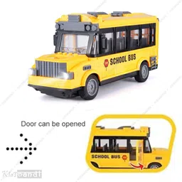 kids mandi Remote Control School Bus | Yellow Classic Model with LED Lights image 2