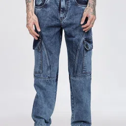 BEVDAAS Men Mid-Rise Straight Fit Cargo Styles Jeans-image-87