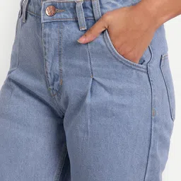 BAESD Women Jean Straight Fit Mid-Rise Cotton Jeans image 5