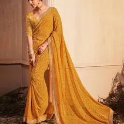 Mitera Bandhani Printed Embroidered Saree-picture-13