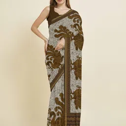 Fevinaa Batik Zari Silk Cotton Bagru Saree-picture-10