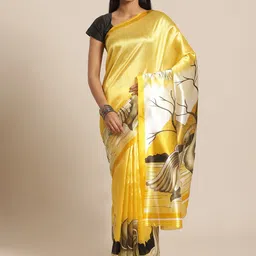 KALINI Yellow Printed Saree image 1