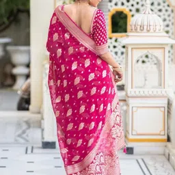 S.K.C Woven-Design Saree With Blouse Piece image 2