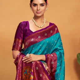 Sangria Woven Design Banarasi Saree-image-74