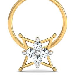 KUBERBOX Adalee 18KT Gold Diamond-Studded Nose Pin-0.36gm-picture-33