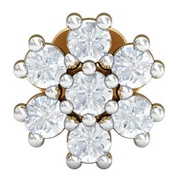 KUBERBOX Saakya 18KT Gold Diamond-Studded Nose Pin-0.48gm-image-18
