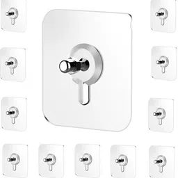 hi-hope Adhesive Hooks, Detachable Self Adhesive Wall Screw Hooks Hook 12 image 1