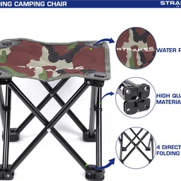 strauss Folding & Portable Camping Chair | 4 Legged Hiking, Beach Stool, Picnic Chair image 3