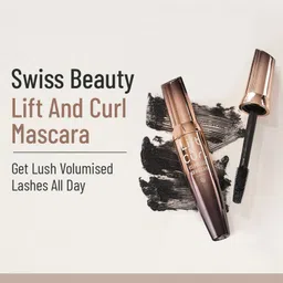 swiss beauty Lift & Curl 4D Volumizing Mascara | Waterproof| Black | 12g | 12 g image 2