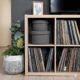 baylal Cotton Premium Rope Storage Basket Set of 2 with Lid & PU Leather Handle Storage Basket image 3