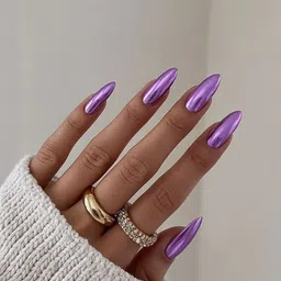 jiwoo Mirror Nail Polish, Bright Metal Mirror Nail Polish Purple image 2