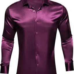 metronaut Men Regular Fit Solid Cut Away Collar Party Shirt image 5