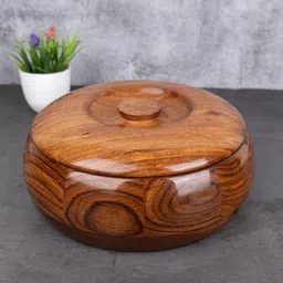 ragibdecor Pakka Sheesham Wood Round Chapati Box, Roti Storage Container Serve Casserole-picture-17