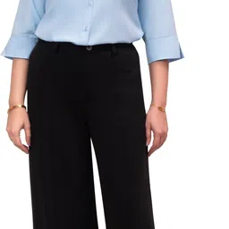 esta Women Regular Fit Solid Curved Collar Formal Shirt image 3