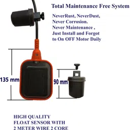 AQUAA SOLUTION Fully Automatic Water Level Controller and Indicator with Float Sensor 2m Wire Wired Sensor Security System image 5