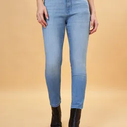 SF JEANS by Pantaloons Women Slim Fit Mid-Rise Clean Look Light Fade Cropped Jeans-image-48