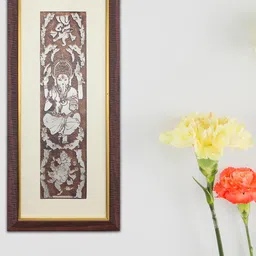 SHREE KALA HOME DECOR Brown Lord Ganesha Vighnarata Foil Embossed Painting Wall Art-picture-19