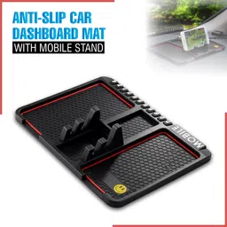 Anti-Slip Car Dashboard Mat with Mobile Phone Holder & Mobile Number Plate | Non-Slip Sticky Rubber Pad for Smartphone, GPS, Sunglasses & Car Accessories Car Dashboard Cover-image-3