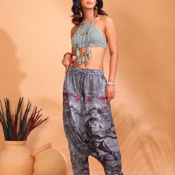 stand out Animal Print Cotton Women Harem Pants-picture-11