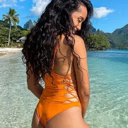 fast cry Swimsuits Self Design Women Bikini Orange Swimsuit image 4