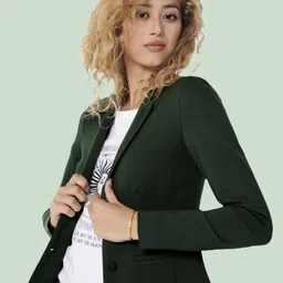 rocksy Women Solid Single Breasted Casual Blazer image 4