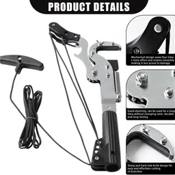 verilux Manual Pole Pruner Head SK5 Steel with 5 Meter Pull Cord Manual Pole Pruner Blade Head Heavy Duty SK5 Steel with 5 Meter Pull Cord Pruner Bypass Pruner image 3